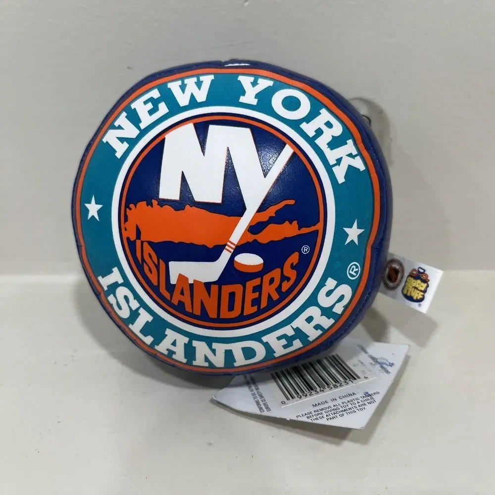 VINTAGE 1991 New York Islanders Plush Hockey Puck Suction Window Car Hanger NHL
